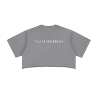 team serenya - just text - Snow Washed Raw Edge Crop Top