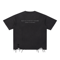 Dreadscale shadow daddy just text - Snow Washed Raw-Hem T-Shirt