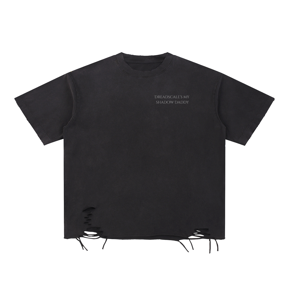 Dreadscale shadow daddy just text - Snow Washed Raw-Hem T-Shirt