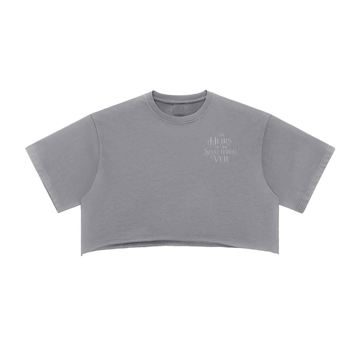 team serenya - just text - Snow Washed Raw Edge Crop Top
