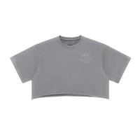 team serenya - just text - Snow Washed Raw Edge Crop Top